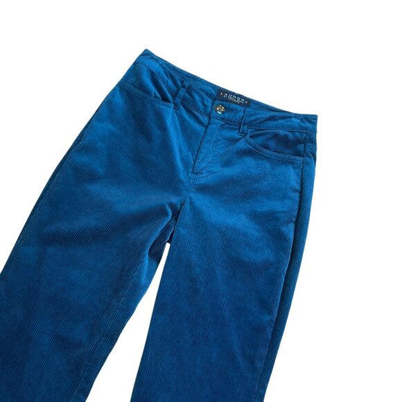 Laundry by Shelli Segal Dark Teal Stretch Corduroy Flare Bootcut Jeans Size 2 - Picture 3 of 10